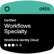 Okta Certified Workflows Specialty badge